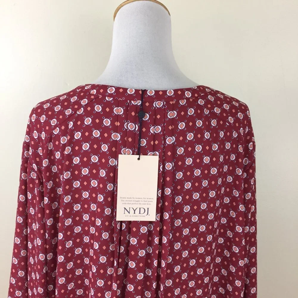 NWT NYDJ NOT YOUR DAUGHTERS JEANS Multi-Color 3/4 Perfect Blouse Shirt - Picture 11 of 11